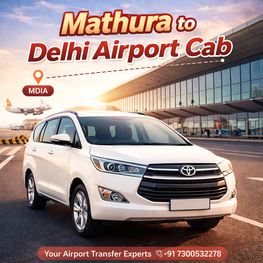 Mathura to Delhi Airport Cab