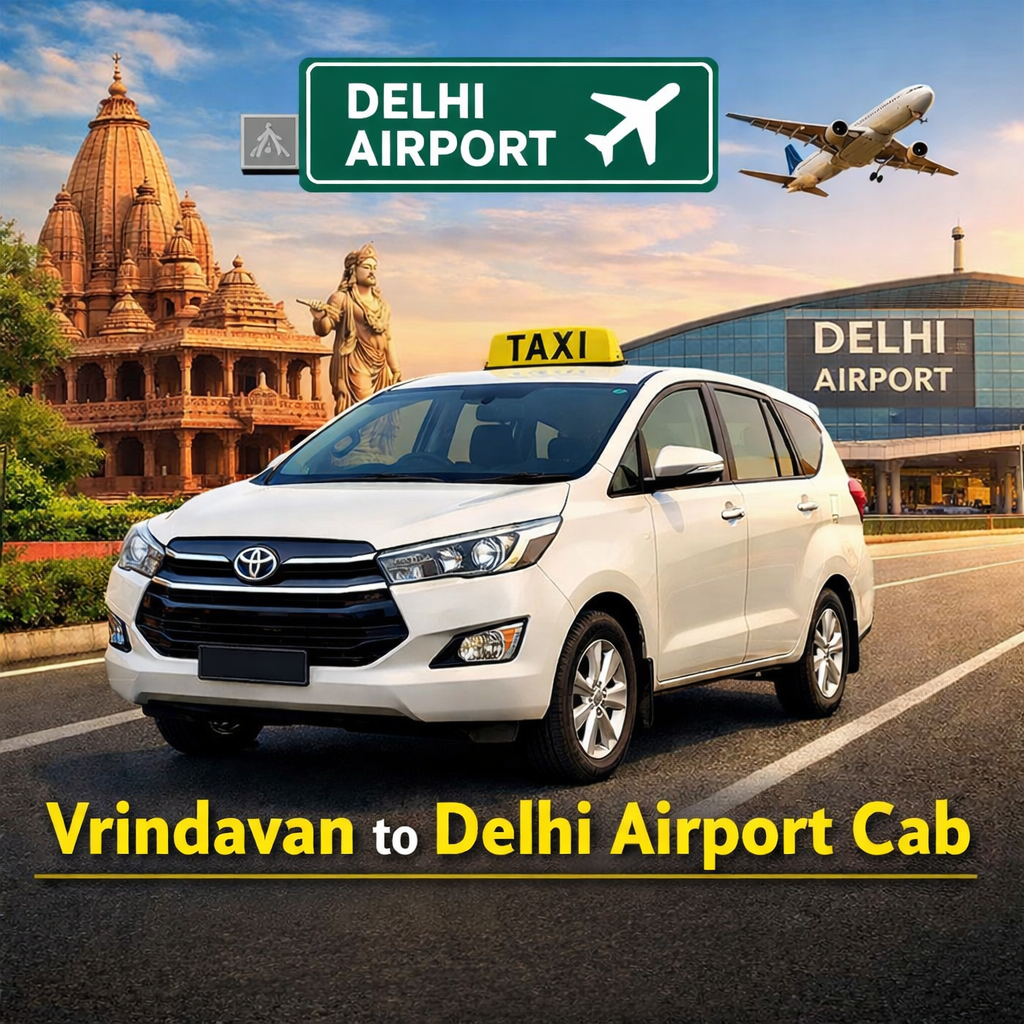 Vrindavan to Delhi Airport Cab